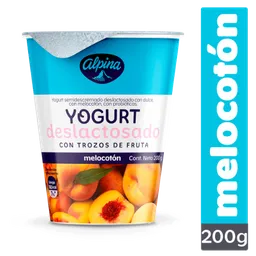 Yogurt Deslactosado Alpina Melocotón 200