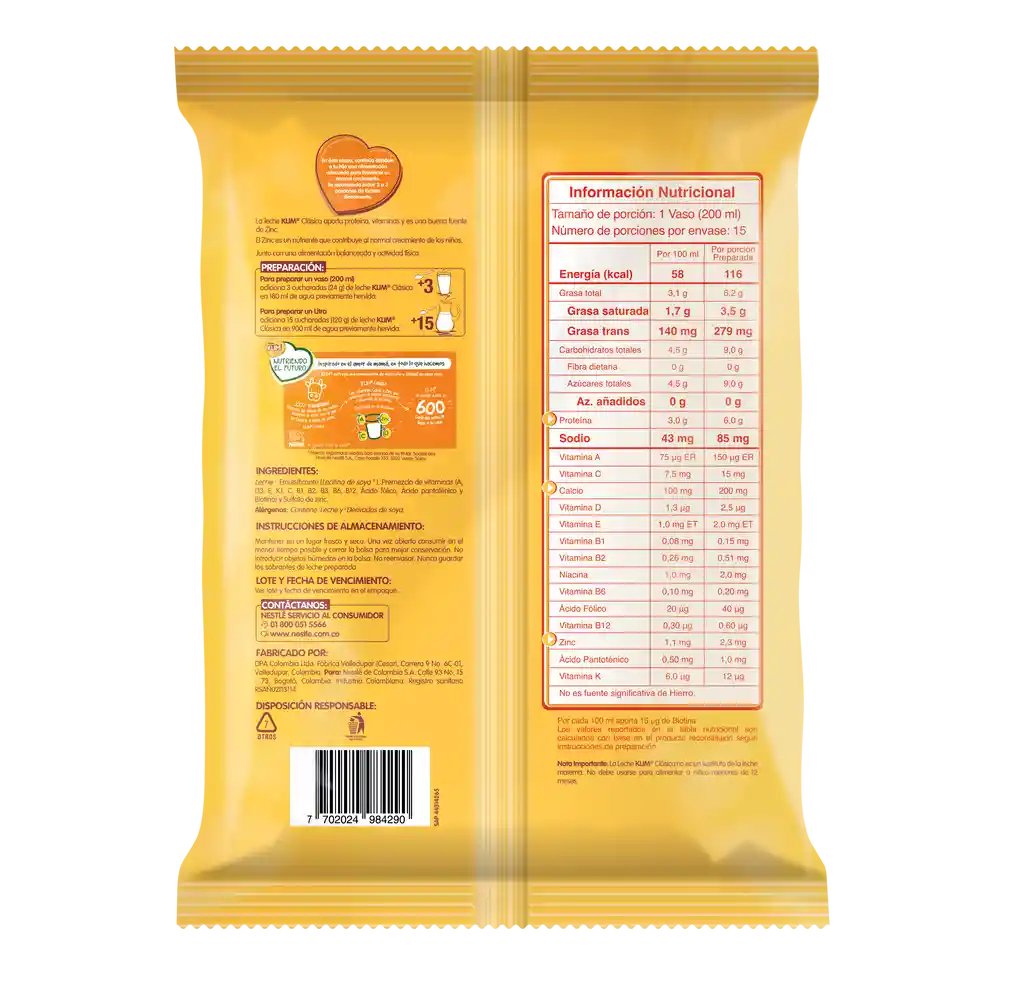 Leche en polvo KLIM Clásica x 360g 15% de descuento