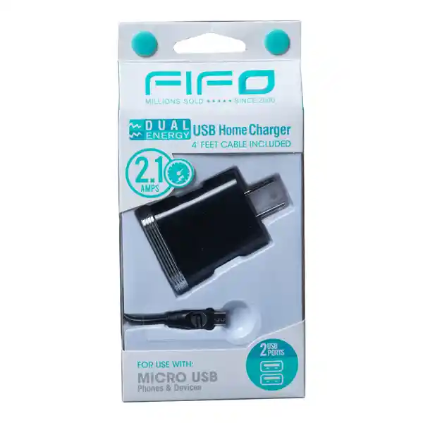 Fifo Cargador Dual de Pared + Cable