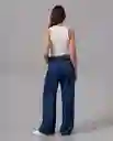 Jean Wide Leg Mujer Azul Prusia Oscuro Talla 10 74939 Rifle