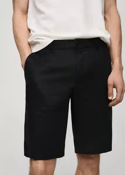 Bermuda Carp Negro Talla 36 Hombre Mango