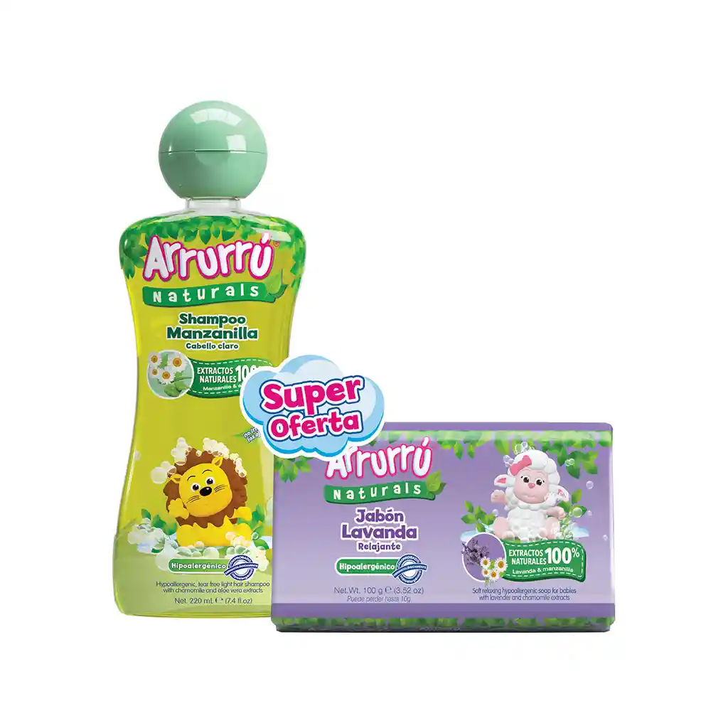 Shampoo Arrurru Manzanilla Frasco Gratis Jabon Relajante -