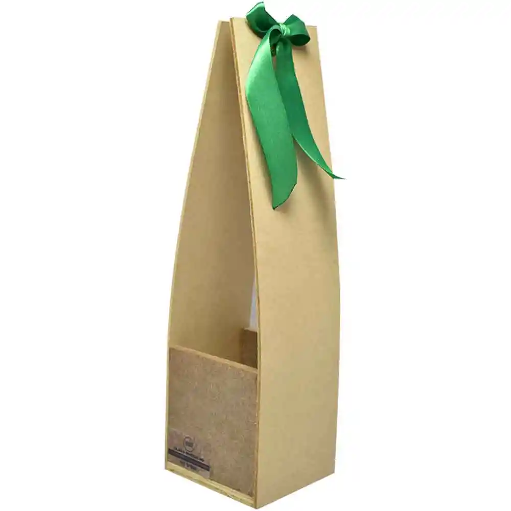 Caja Madera Mdf Botella Vino Moño 38 X10 X 10