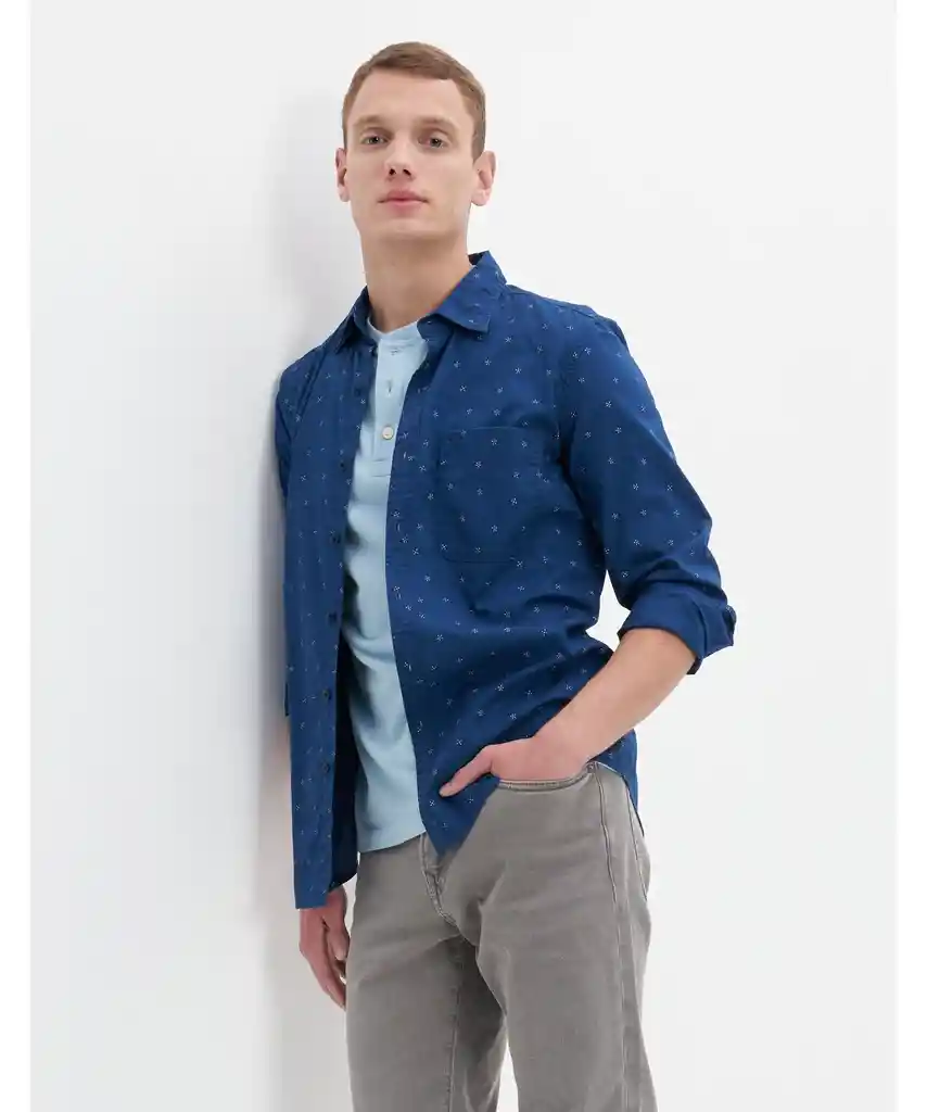 Camisa Hombre Azul Talla X-LARGE 400387239121 American Eagle