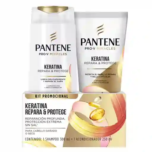 Pack Shampoo 300 mL + Acondicionador 250 mL Pantene Keratina