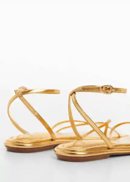 Sandalias Macha Oro Talla 35 Mujer Mango