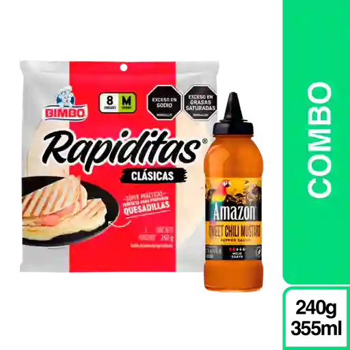 Combo Rapidita Bimbo Clásicas 8p + Amazon Sweet Chili Mustard