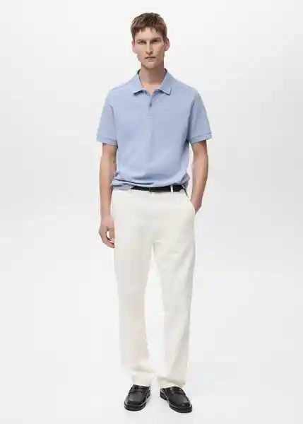 Camiseta Polo Rea Agua Talla L Hombre Mango