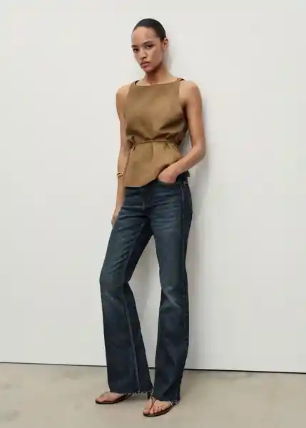 Jean Fiona Tejano Oscuro Talla 38 Mujer Mango