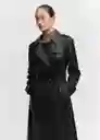 Abrigo Trench Polanapu Negro Talla 28 Mujer Mango