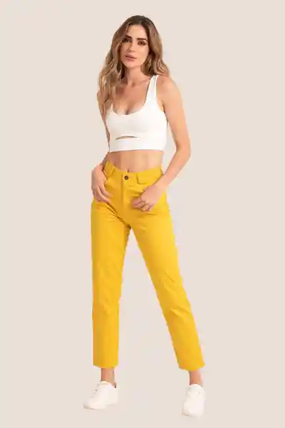 Pantalón Malva Color Amarillo Mostaza Talla 8 Ragged