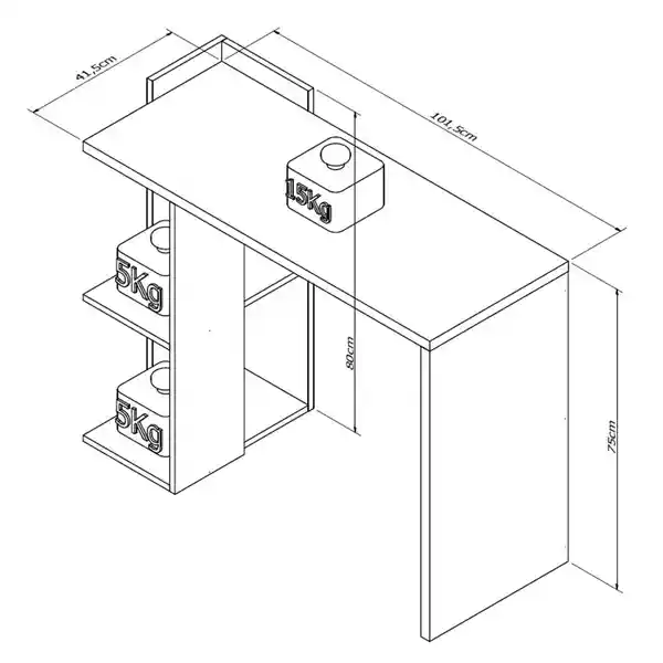 Muebles 2020 Escritorio Luján Blanco/Café