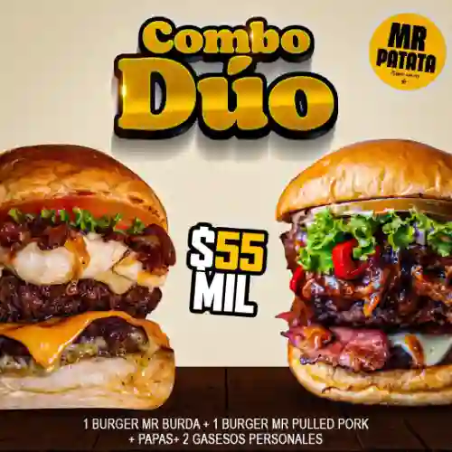 Duo Burger Pulled + Burger Burda+gaseosa