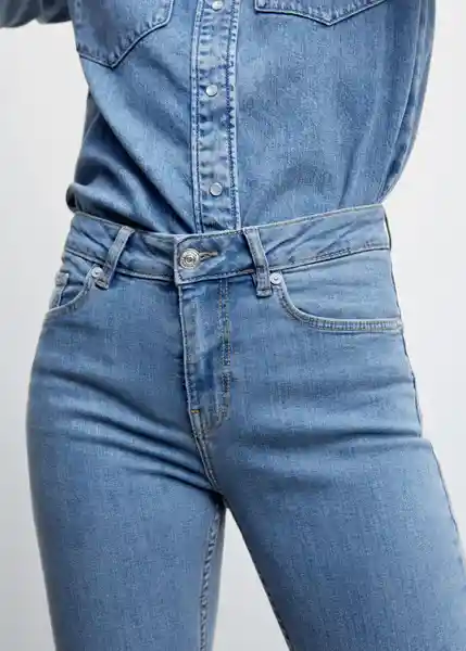 Pantalón Jean Flare Tejano Medio Talla 32 Mujer Mango