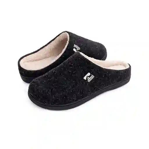 Rockdove Pantuflas Hombre Sherpa Negro Talla Xl