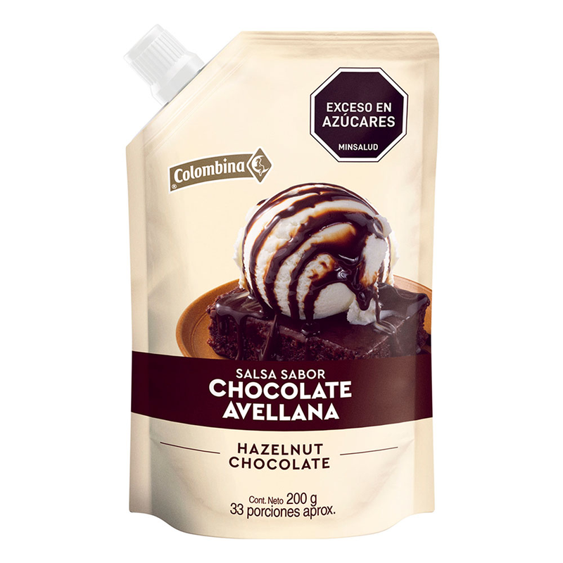 Salsa de Chocolate y Avellana Colombina Doy Pack 200 g
