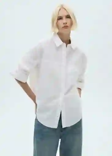 Camisa Nia Off White Talla XS Mujer Mango
