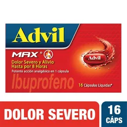 Advil Max Alivio De Los Dolores Asociados a La Inflamacion, IBUPROFENO, X 16 CAPS*​