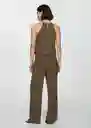 Pantalón Matilda Khaki Talla S Mujer Mango