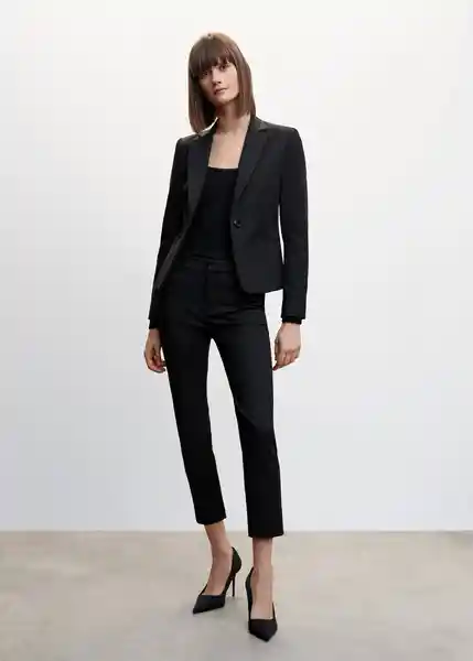 Blazer Americana Cofi Negro Talla 36 Mujer Mango