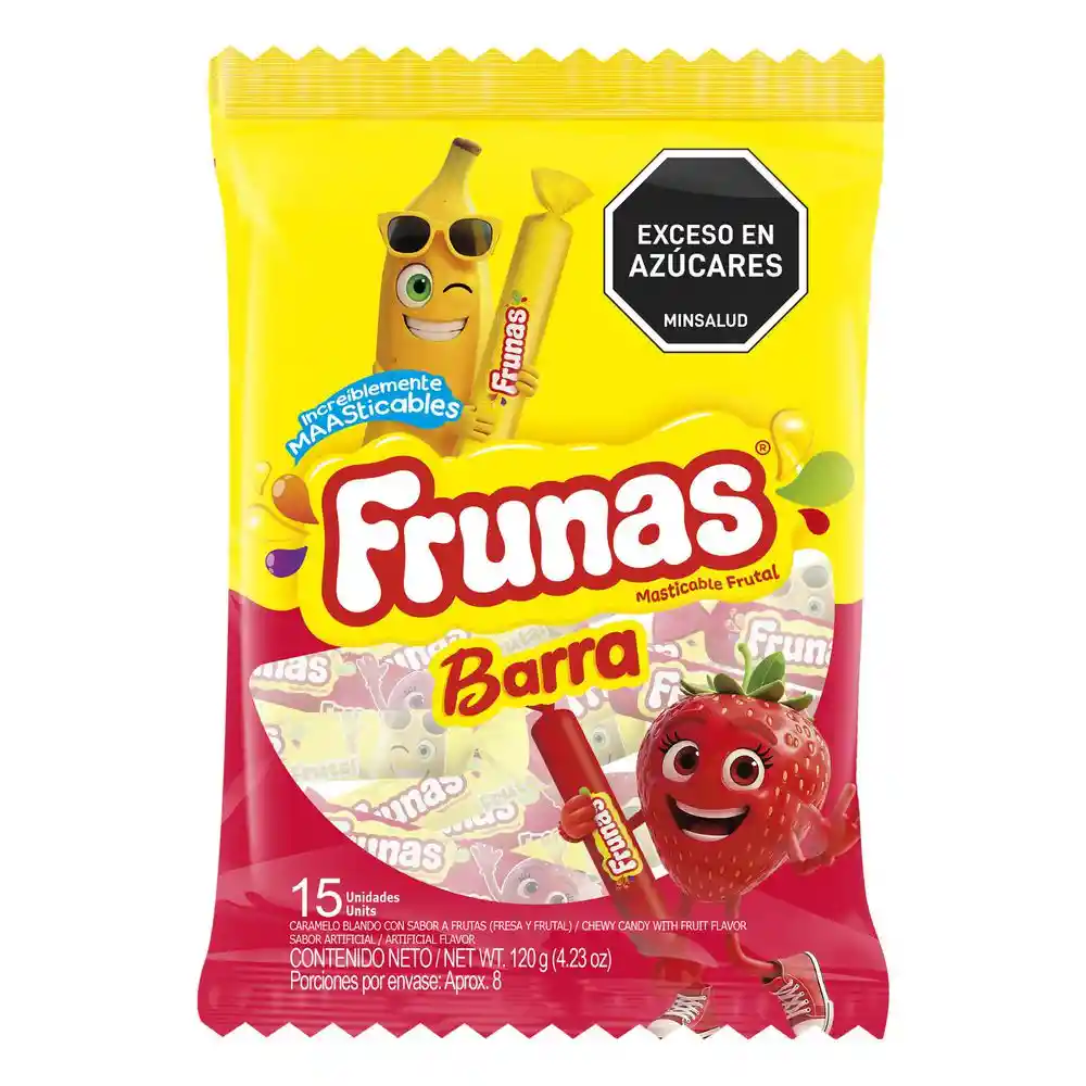 Caramelo Frunas Blando Sabor Fresa Frutal (120 Gr)