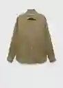 Camisa Parrot Khaki Talla M Hombre Mango