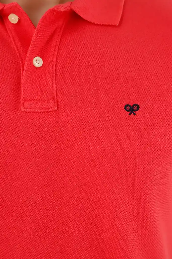 Polo Rosada Con Raqueta Multicolor Para Hombre