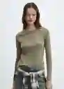 Camiseta Lavi Khaki Talla 18 Mujer Mango