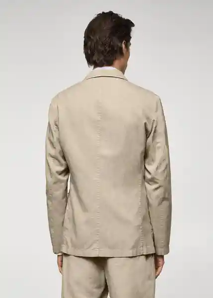 Blazer Americana Delave Beige Talla 52 Hombre Mango