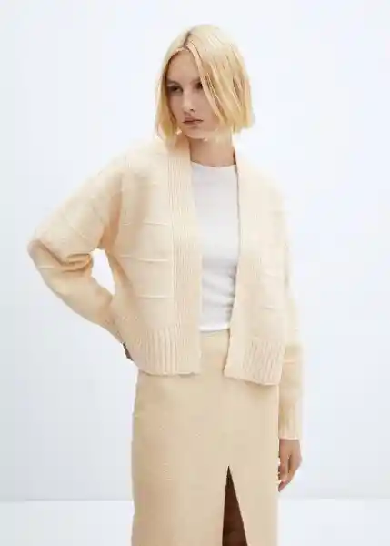 Cárdigan Osito Beige Talla XL Mujer Mango