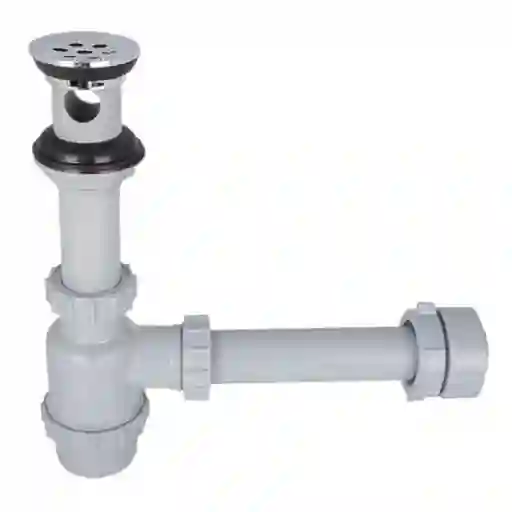 Gerfor Sifón Lavamanos Integral Con Rebose Cromo
