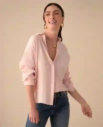 Camisa Rosa Popurrí Claro Talla Talla M 411G025 Esprit
