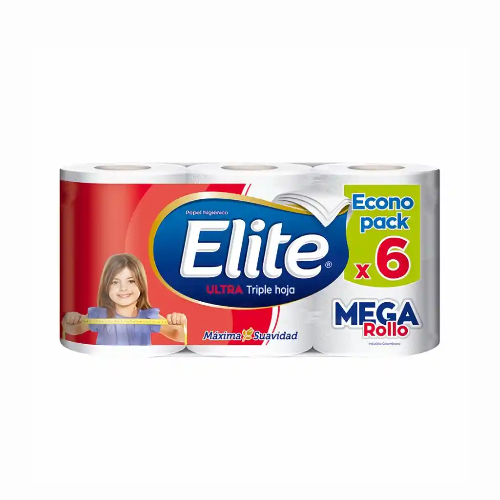 Elite Papel Higienico Ultra Triple Hoja Mega Rollo