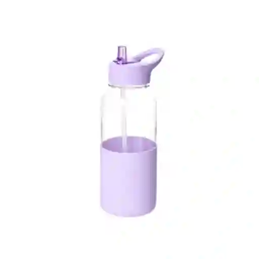 Vaso Plástico Con Asa y Funda Serie Púrpura Miniso