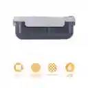 Contenedor de Alimentos 2 Compartimentos Cool Style Gris Miniso
