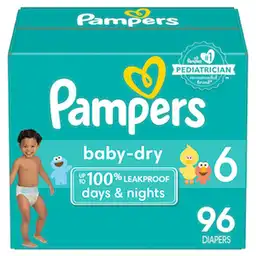 Pampers Pañales Baby-Dry, Talla 6 x 96 Unidades