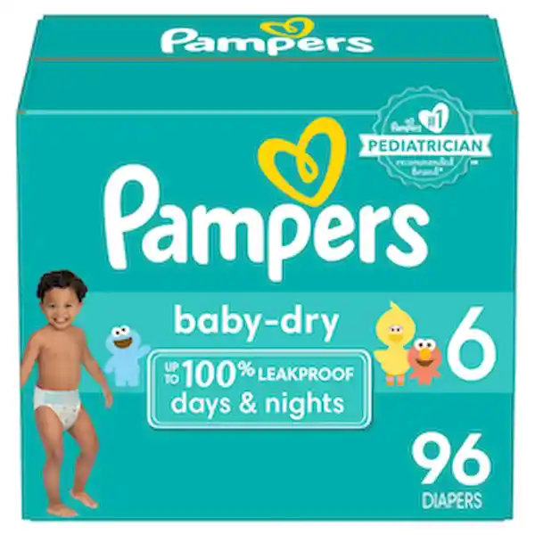 Pampers Pañales Baby-Dry, Talla 6 x 96 Unidades