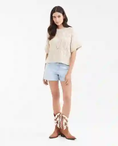 Camiseta Tejida Soft Caqui Fango Medio Talla M Chevignon