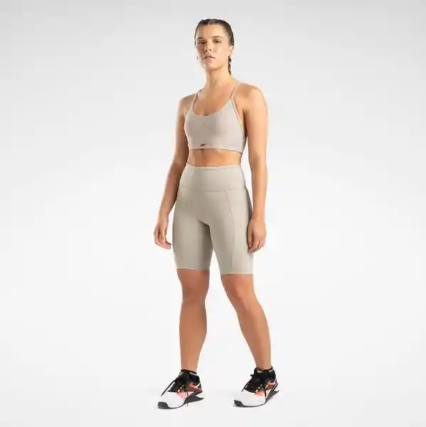 Reebok Short Lux High Rise Bike Para Mujer Gris Talla XS