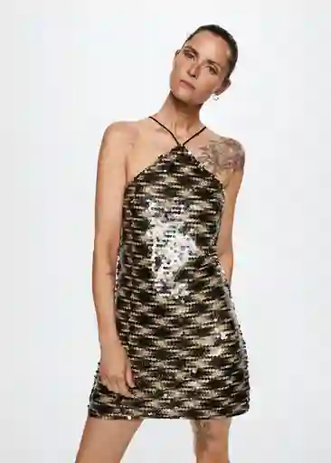 Vestido Disco Negro Talla L Mujer Mango