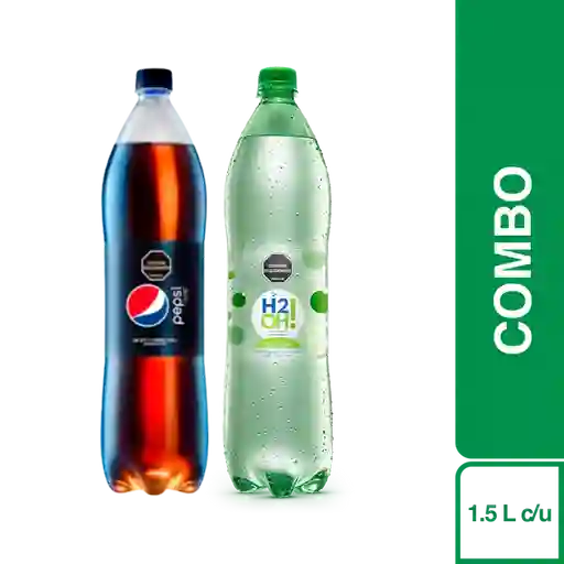 Combo H2Oh Lima Limón 1.5 L + Pepsi Zero 1.5 L