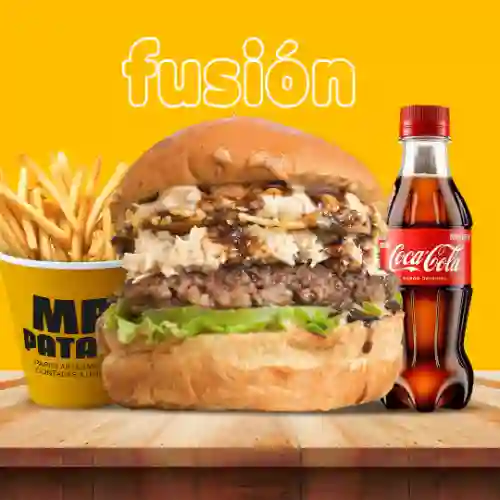 Burger Fusion + Papas + Gaseosa