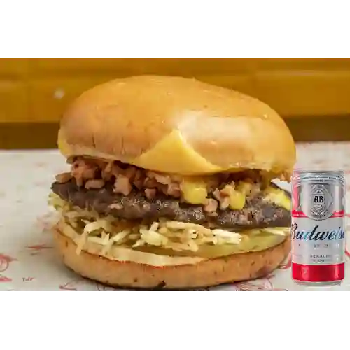 Combo Hamburguesa Costillita Sencilla + Budweiser Lata 269ml