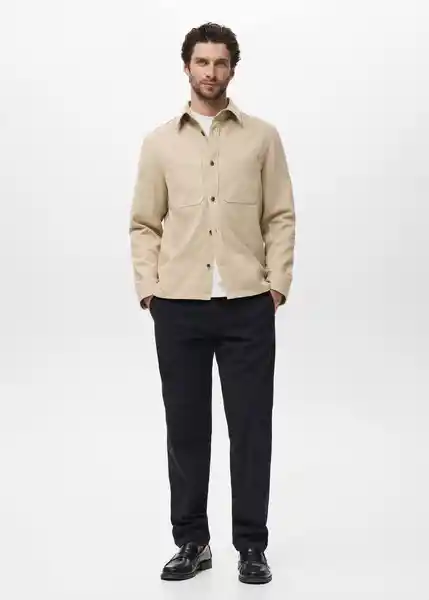 Sobrecamisa Jazz Beige Talla S Hombre Mango