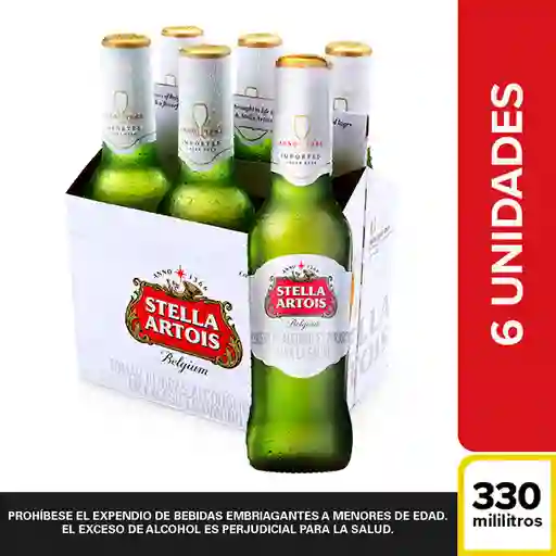 Stella Artois Cerveza Rubia Lager Belgium 6 Pack