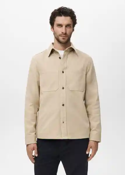 Sobrecamisa Jazz Beige Talla S Hombre Mango