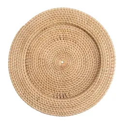 Plato Base de Fibra Natural Beige 0001 Casaideas