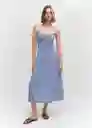 Vestido Pol Azul Talla 24 Mujer Mango