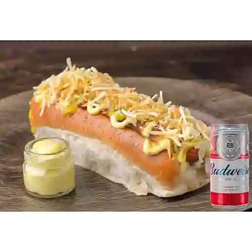 Combo Perro Sencillo + Cerveza Budweiser Lta 269ml