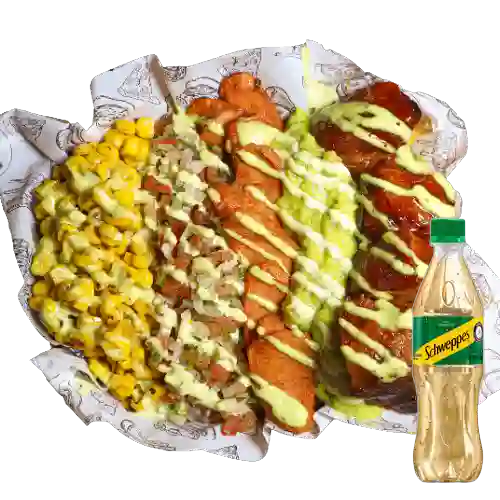 Combo Salchipapa Costilla + Schweppes Ginger Ale 400ML